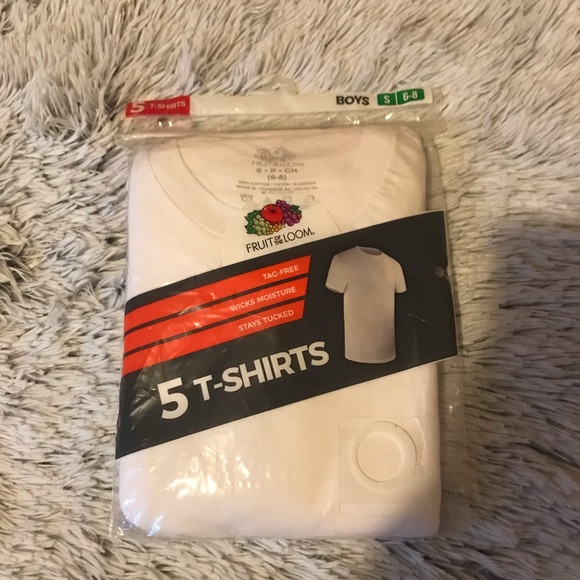 Fruit of the Loom Boy’s Undershirts T-Shirts 5-Pack - Picture 1 of 2